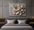 Whispers of Opulence Neutral Floral Canvas Print (Flat, Non